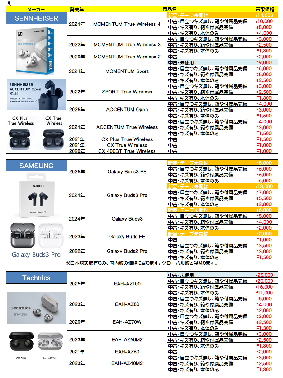 ワイヤレスイヤホン買取